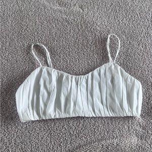 Abercrombie & Fitch White Ruffle Crop Top